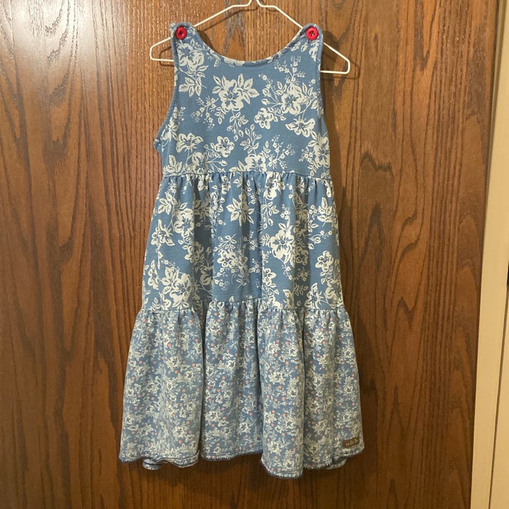 Matilda Jane Blue and White Floral Tiered Dress